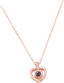 100 Joias De Colar De Projeção Colar De Idiomas Para Mulheres Colares Personalizados Para Mulheres Colar De Eu Te Amo Colar De Projeção Colar De Rosa Joias Femininas