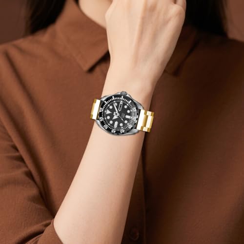Bracelet montre acier inoxydable brossé massif chic avec boucle déployante - 2