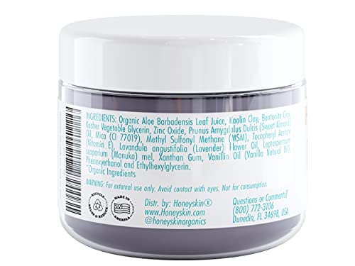 Organic-Zinc-Oxide-Face-Mask-Hydrating-Facial-Cleanser-Anti-Aging-Face-Moisturizer-for-Women-and-Men-Deep-Pore-Cleansing-Mask-with-Kaolin-and-Bentonite-Clay-Mask-3-oz Honeyskin Organic Zinc Oxide Face Mask - Hydrating Facial Cleanser, Face Mask for Sensitive Skin - Anti Aging Face Moisturizer for Women and Men, Deep Pore Cleansing Mask - 3oz