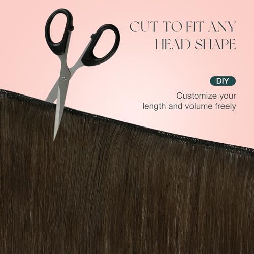 Image of Easyouth Hair Extensions Sew in Ombre 20 Inch Sew in Extensions Real Human Hair Dark Brown Ombre To Chestnut Brown Mix Ash Blonde Straight Hair Extension Weft for Thinning Hair 100G