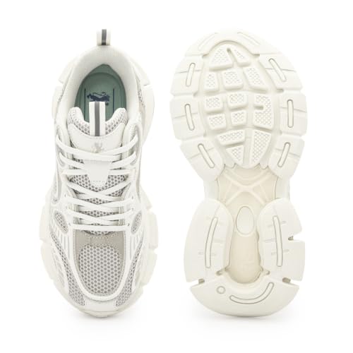 Image of Red Tape Women's Sneakers Grey Black Mesh Pu Round Toe Lace-Up