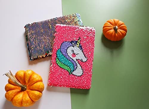 Exerz Reversible Sequin Notebook A5 Size/Journal, Mermaid Diary/Magic Notepad, for Office/School/Gifting. Fashionable to own, Convenient to Carry and use - Unicorn