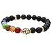 Top Plaza Men Women 7 Chakra Buddha Bracelet Yoga Meditation Mala Buddhist Reiki Healing Bracelet(Lava Stone Chakra)