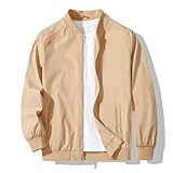 XiaoYouYu Men's Bomber Jacket Fashion Stylish Lightweight Windbreaker Spring Fall Casual Jackets for Men Apricot X-Large