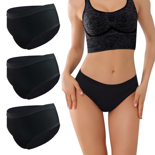 Image of Women Absorbent Incontinence Underwear Overnight Leak Proof Panties 3 Pack