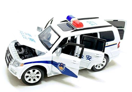 Image of 1:32 Scale PRAJERO Police Toy Car | Metal Pullback Diecast Car for Kids with Openable Doors, Sound, Light Effects Toy for Car Enthusiasts (Color As Per Available)