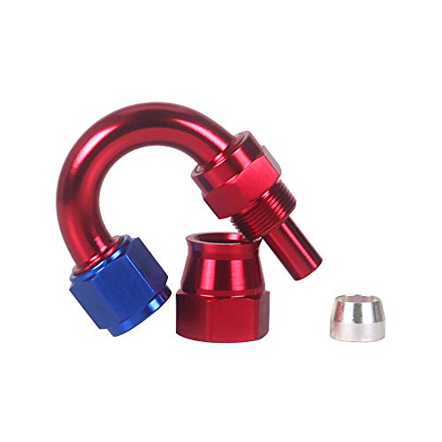 RuleaxAsi AN8 180 graus reto stealth vermelho teflon mangueira