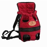 XKUN Hunderucksack Hundeträger Reisen Atmungsaktiv Weiche Haustier Hund Rucksack Welpen Chihuahua Für Kleine Hundetaschen Haustierbedarf Hund Zubehör-Red,XL