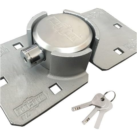 WAR-LOK PKH-10 Puck Lock and Hasp Bundle, Heavy Duty Hidden Shackle Lock and Hasp, Hardened Steel Cover