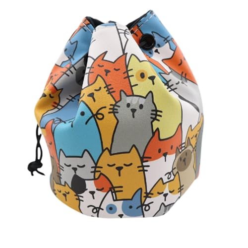 STARTIST 落書き猫印刷されたゴルフボール収納バッグポーチトレンディなゴルフ用品を運ぶ軽量の防水オーガナイザープロテクター