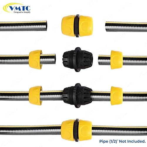 Image of VMTC Garden Pipe Connectors Set (1 /2 inch): 2-Piece Kit for Secure, Leak-Free & Effortless Connection