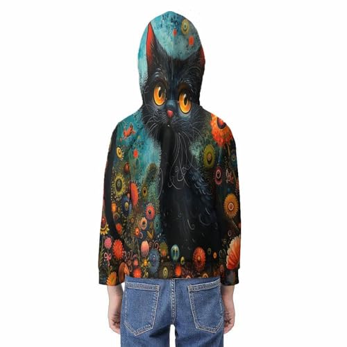 Sweat à capuche chat 3D pour garçon de 13 à 15 ans avec poches - 6