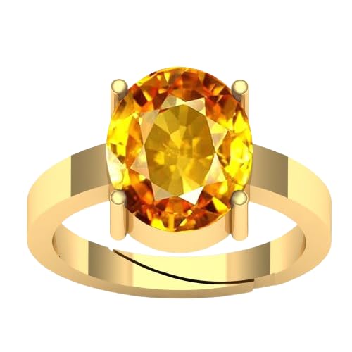 Zafiro amarillo natural de calidad AAA++ en un exclusivo anillo de oro para hombre y mujer