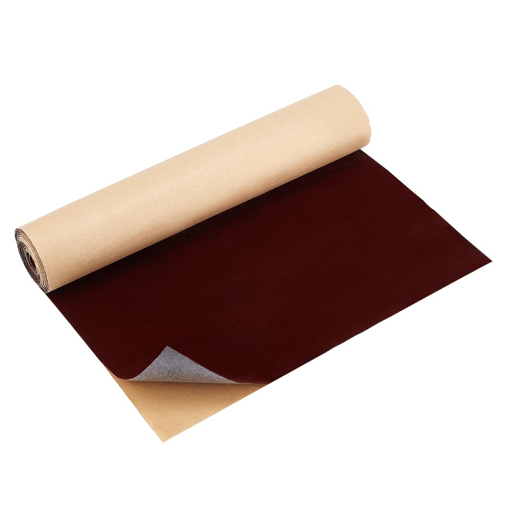 BENECREAT 40cmx3mmarrone Velluto Autoadesivo Floccaggio Foglio di Tessuto In Velluto Rotolo per Cassetto per La Decorazione Del Contenitore di Gioielli Spessore 0.6mm