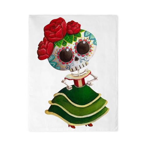 CafePress El Dia De Los Muertos Skeleton Girl Twin Duvet Cover, Printed Comforter Cover, Unique Bedding,