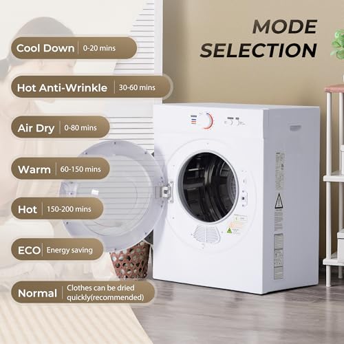 Image of Euhomy 1.8 Cu.Ft Portable Clothes Dryer 1020W Compact Laundry Drying