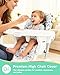 Baby High Chair Cover Replacement, Reversible & Waterproof High Chair Cushion Pad Home & Restaurant use, Includes 5-Point Harness Strap, Chair Not Included - Green