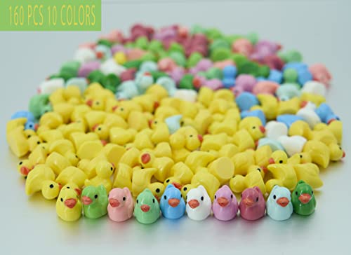 160 Piece Tiny Ducks 10 Colors Decorations For Dollhouse Decor Mini Resin Ducks Hidden Miniature Craft Plant Garden Diy Little Ducks Figures For Holiday #TOP1