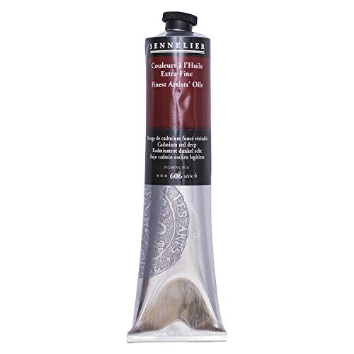 Sennelier Pinturas al óleo para artistas, extrafinas, tubo de 200 ml, rojo cadmio profundo