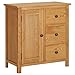 Produktbild vidaXL Eichenholz Massiv Küchenschrank mit 1 Tür 3 Schubladen Sideboard Kommode Anrichte Schrank Mehrzweckschrank Beistellschrank 70×35×75cm