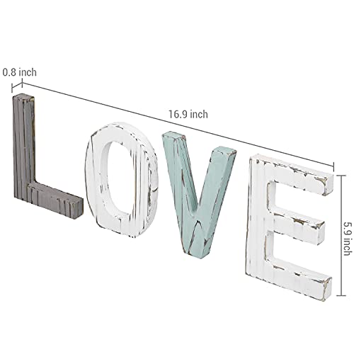Mygift Decorative Table Decor, Distressed Multi-Colored Wood Love Block Cutout Word Sign, Valentine's Day Gift #TOP5