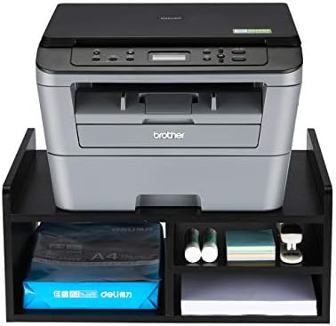 PAG Monitor Printer Stand Computer Riser with Storage Wood Desk Organizer for Home/Office, 2-Tier, Black