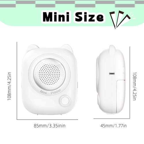 Image of Bxiadbzl AI Voice Powered Sticker Maker for Kids, Wireless 2.4G WiFi Inkless Pocket Thermal Note Label Printer,Mini Portable Printing Machine for DIY Coloring (White)