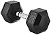AmazonBasics Rubber Encased Hex Dumbbell, 35 lb