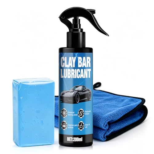 Allisway Juego de Limpieza de Pintura Para Coche, Clay Bar, Limpia a Fondo la Pintura del Coche, Elimina Excrementos de Pájaros, Limaduras de Hierro y Película de Aceite, Reutilizable, 200ml