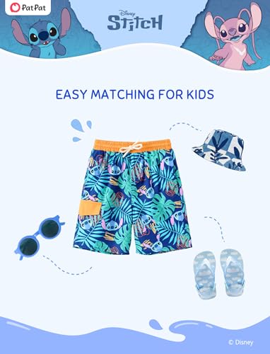 Image of Disney Stitch Spiderman Cars Winnie Toy Story Boy Swim Trunks UPF 50+Swim Shorts Compression Liner & Quick-Dry &Pockets 2-13Y