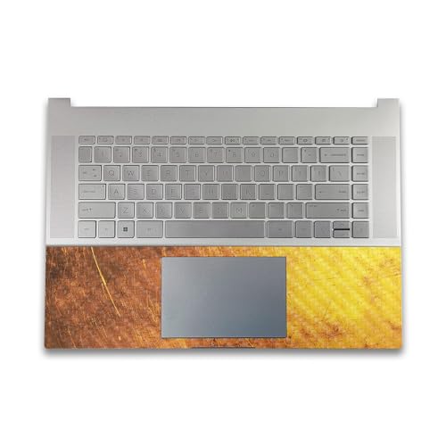 Image of Carbon Fiber Gaming Skin Compatible with HP Envy x360 16 inch (2023) - Textured Gold - Premium 3M Vinyl Protective Wrap Decal Cover - Easy to Apply | Crafted in The USA by MightySkins