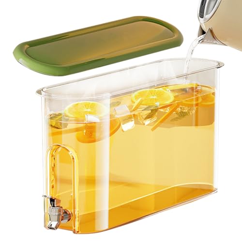 Dispensador de agua para frigorífico | Dispensador de agua de 4 litros con espiga para refrigerador | Jarra de jugo de gran capacidad y dispensadores de bebidas para bebidas frías, té, limonada