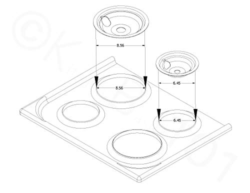 Kitchen Basics 101 Wb31T10010 And Wb31T10011 Replacement Chrome Drip Pans For Ge/Hotpoint Electric Range With Locking Slot - Includes 2 6-Inch And 2 8-Inch Pans, 4 Pack #TOP7