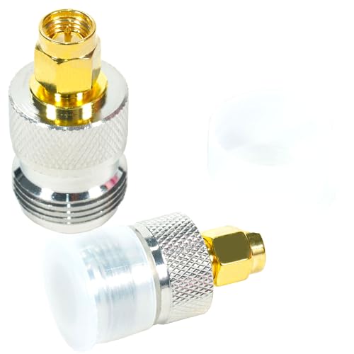 Fohevers 2 Pcs N Female Jack to SMA Male Plug Adapter for RF WiFi Antenna Extension Cable Telecom Coaxial Connector Broadcast Radios Wi-Fi - Image 2