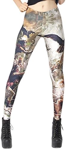 RedExtend Women's Digital Print Religious Paintings Tight Stretch Leggings