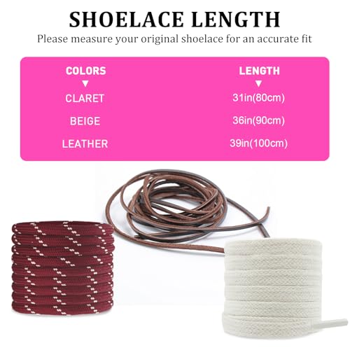 Image of 4Pcs Mixed Color Shoe Laces for Sneaker, Flat Leather Round Shoelaces Replacement Laces kit