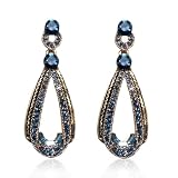 Pendientes Bohemios de Gota Exagerados para Mujer, Pendientes Vintage Etnicos Estilo Boho Hippie con Turquesa, Aretes Colgantes Retro para Fiestas y Uso Diario, 1 Par