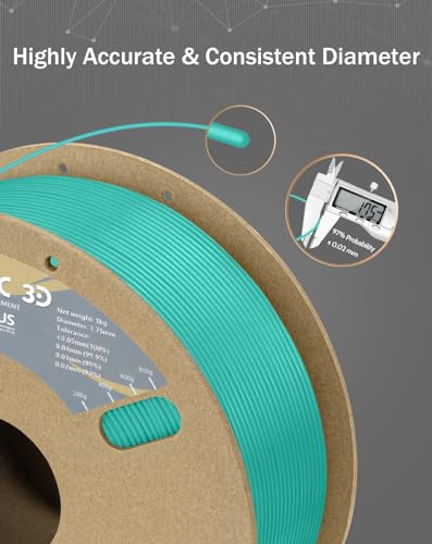 Image of DURAMIC 3D PLA+ Printer Filament 1.75mm PLA Plus Neatly 2Kg Spool(2.2lbs) | PLA Pro Tougher and Stronger, Dimensional Accuracy Probability + /- 0.02mm Cyanblue