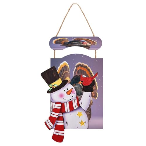 Peinture en bois bonhomme de neige Noël impression dinde artisanale décoration haut de gamme