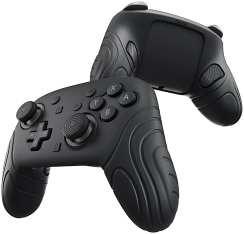 （16:30時点） PlayVital Switch2 Pro対応 シリコン製グリップカバー 滑り止め仕様 スイッチ２プロコン対応背面ボタン&サムスティックキャップ＆ステッカー付属-サムライバージョン 【ブラック】