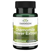 Swanson, Chamomille Flower Extract, 60 glutenfreie Kapseln, 500mg Kamillenblüten-Extrakt je Dosis, Sojafrei, GMO frei, Geschmacksneutral