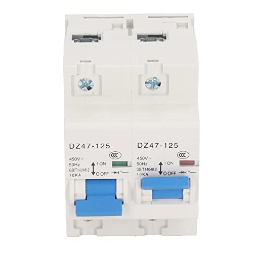 Interruptor de Enclavamiento AC450V Disyuntor de Doble Carril DIN 1P + 1P 10KA Alta Capacidad de Conmutación (100A) Cover