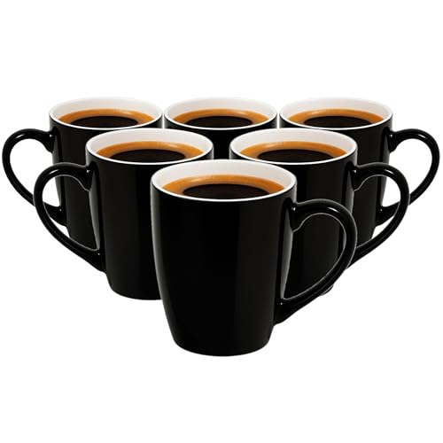 Glasmark KROSNO 1992 Tazza in Ceramica 6 Pezzi Set di Tazze da Caffè e Tè Nere 350 ml