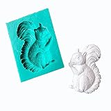 3D Animal Squirrel Silicone Mold for DIY Fondant Candy Making Chocolate Molds Lollipop Desserts Ice Cube Gum Clay Soap Biscuit Plaster Resin Cupcake Topper Birthday Party Cake Decor Moulds