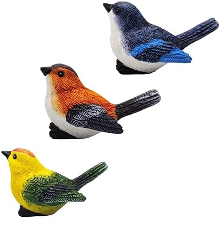 3 Pcs Miniature Bird Decorative Figurines,Fairy Garden Accessories for Micro Landscape,Mini Garden Resin Bird Decoration Ornaments,Figurine Cake Topper Dollhouse Min