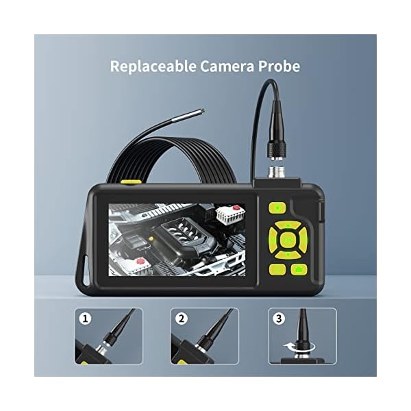 0.15 Inch Industrial Endoscope Camera with 6 Light Zealtron Borescope Inspection Camera IP67 Waterproof Snake Sewer Camera with 4.5" IPS Screen 32GB Card, Travel Case - Image 3