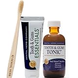Dental Herb Company - Tonic Mouthwash and Essentials Toothpaste Travel Kit - Made with Pure Essential Oils to Relieve Bad Breath, Bleeding, and Irritated Gums. 2 oz. Mouthrinse - 1 oz. Toothpaste
