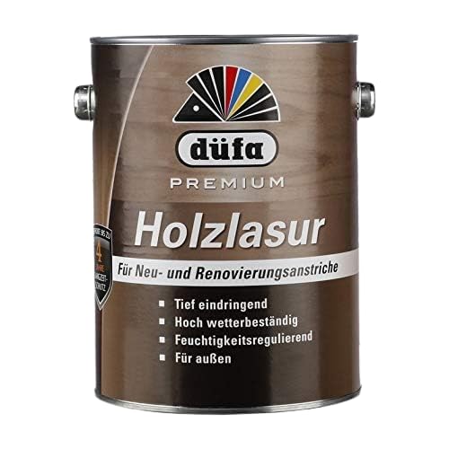 düfa Premium Holzlasur NUSSBAUM 2,5L Holzbeschichtung Schutzanstrich Dünnschichtlasur │ für Holzelemente im Außenbereich