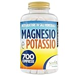Magnesio e Potassio 700 Compresse - Magnesio Citrato e Potassio Citrato - contro Stanchezza e Fatica Fisica, Caldo, Sali Minerali Organici Altamente Assimilabili - Fornitura di Lunga Durata (1)