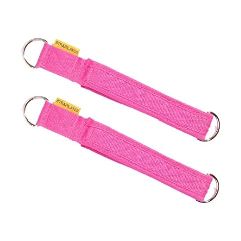 Strapilates Pilates Straps, Loops, Loops for Pilates Reformer, Loops for Pilates Cadillac, Adjustable Length with Double D-Ring,Color: Pink, One Pair (2 Pieces) Cover